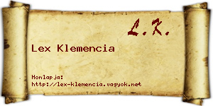 Lex Klemencia névjegykártya